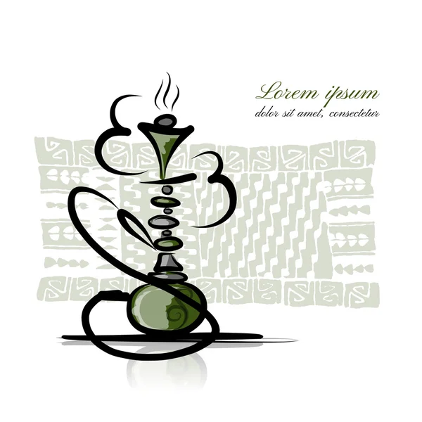 Bosquejo de Hookah para su diseño — Vector de stock