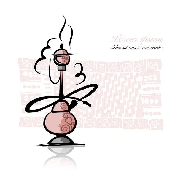 Bosquejo de Hookah para su diseño — Vector de stock