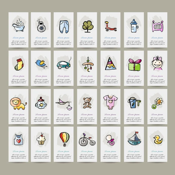 Conjunto de iconos de bebé para su diseño — Vector de stock