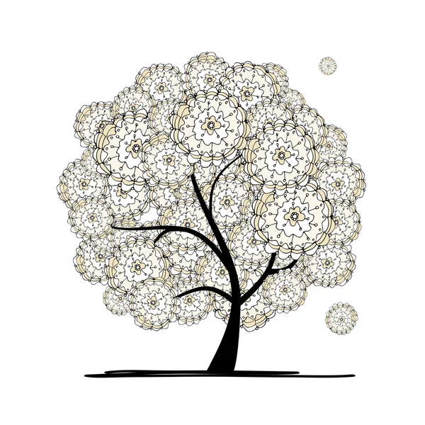 Abstract albero floreale per il vostro disegno — Vettoriale Stock