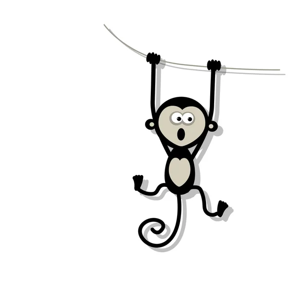Macaco engraçado para o seu design — Vetor de Stock