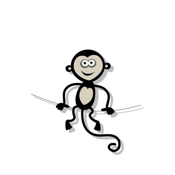 Funny monkey for your design — Stock Vector