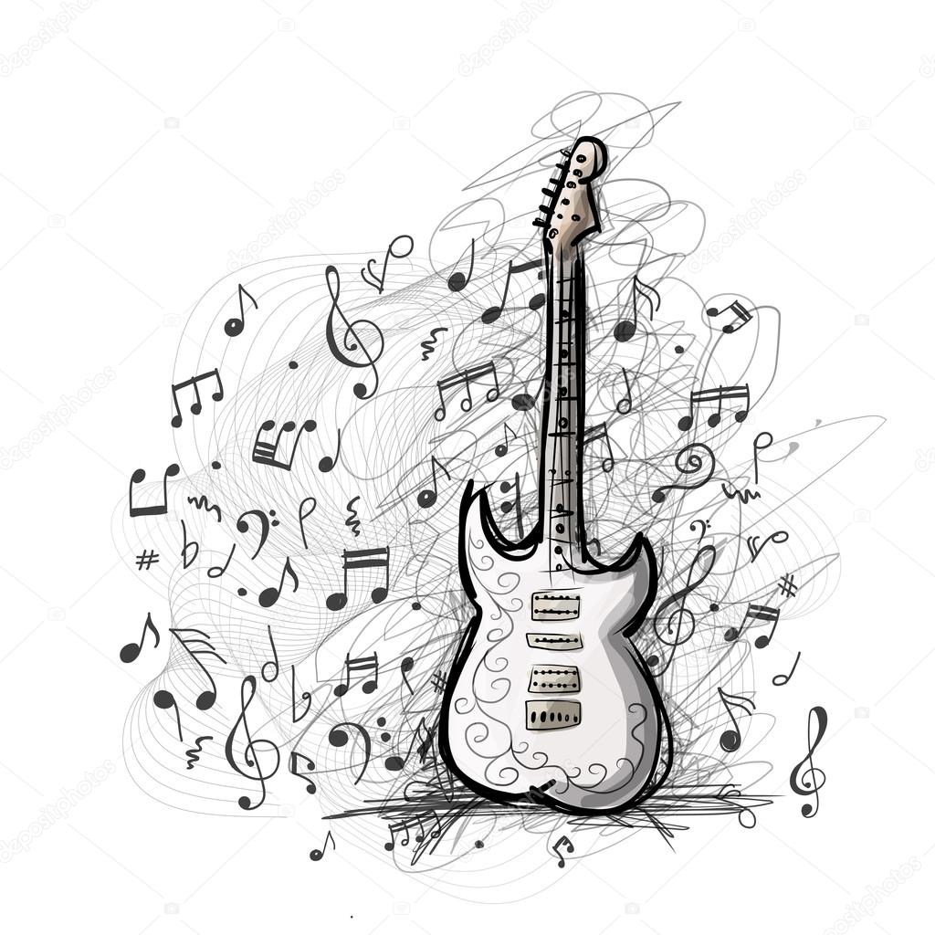 Art sketch of guitar design Stock Vector Image by ©Kudryashka 86312010