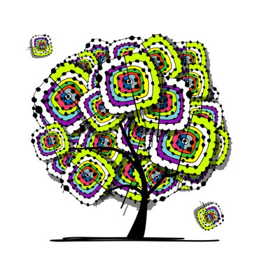 Soyut ağaç, tasarımınız için etnik süsleme