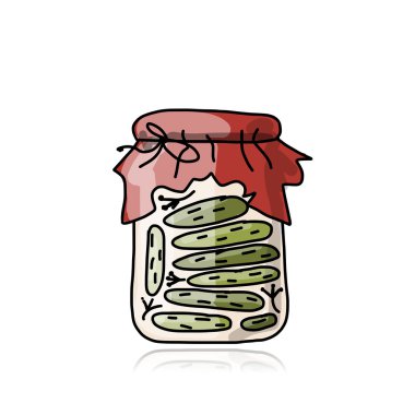 Banka turşusu salatalık, tasarımınız için kroki