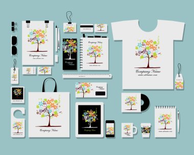 Kurumsal düz kimlik mock-up şablon tasarımınızın