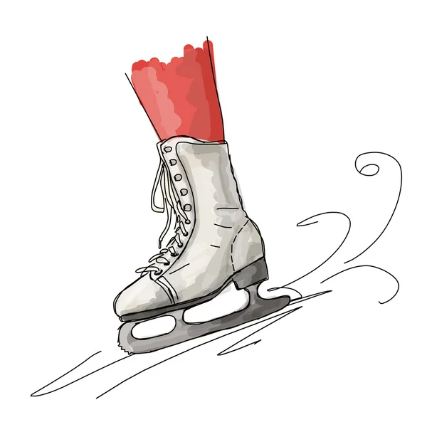 Skates dessin animé croquis pour votre conception — Image vectorielle