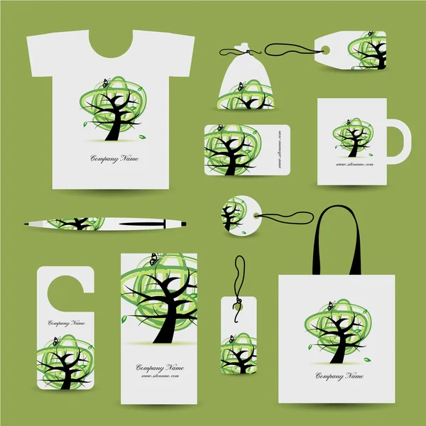 Conception de style d'entreprise, arbre floral — Image vectorielle