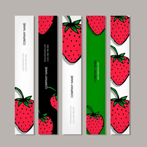 Banner Vorlage, Erdbeer-Design — Stockvektor