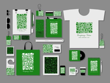 Kurumsal düz mock-up şablon, çiçek tasarım