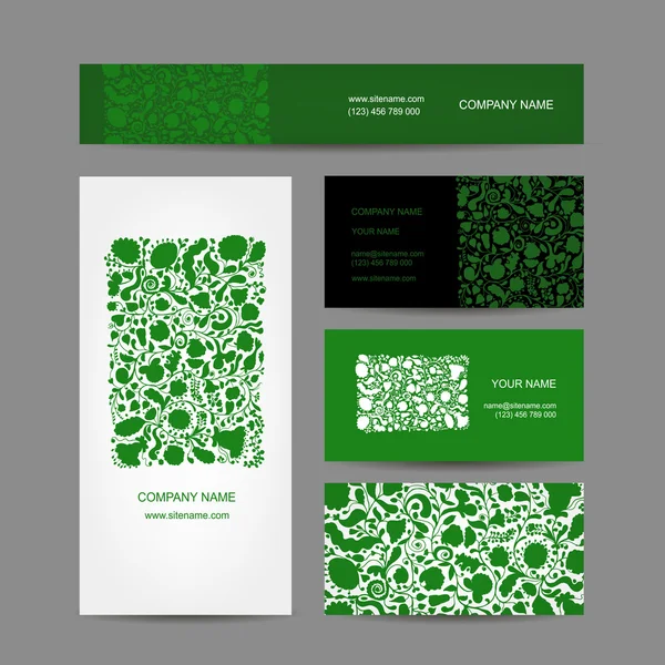 Επαγγελματική κάρτα, floral σχέδιο — Διανυσματικό Αρχείο