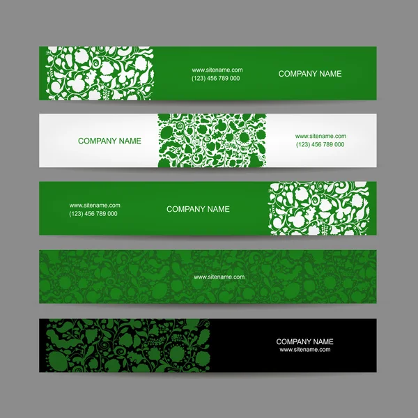 Set de banners, diseño floral — Vector de stock