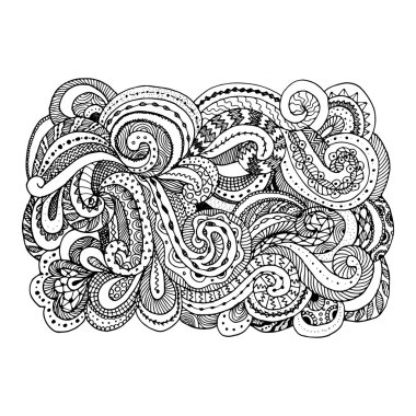 Soyut elle çizilmiş süsleme, tasarım için arka plan