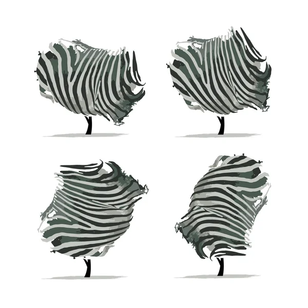 Zebra tree for your design — Stock Vector