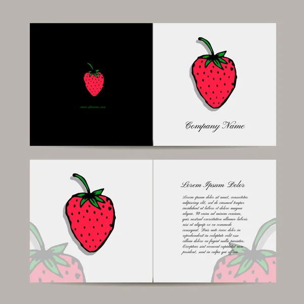 Gratulationskort, strawberry design — Stock vektor
