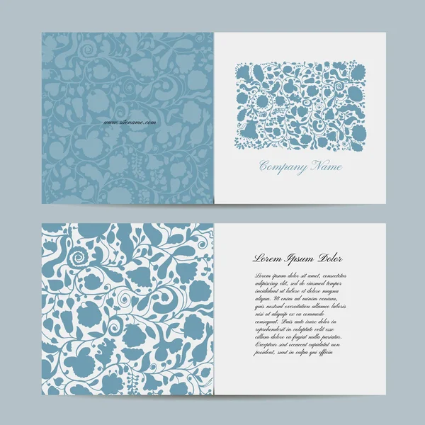 花柄のデザインのグリーティング カード — ストックベクタ