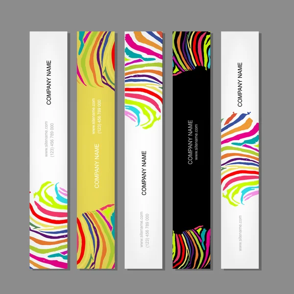 Banner, buntes Zebra-Print-Design — Stockvektor