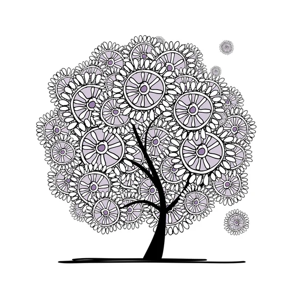 Abstraktní květinové strom pro návrh — Stockový vektor