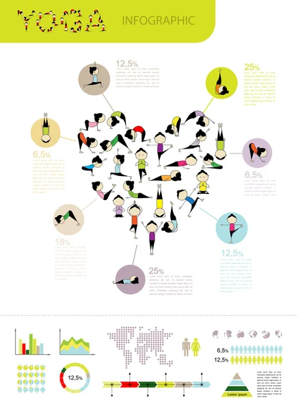 Árvore de ioga, infográfico para seu projeto — Vetor de Stock