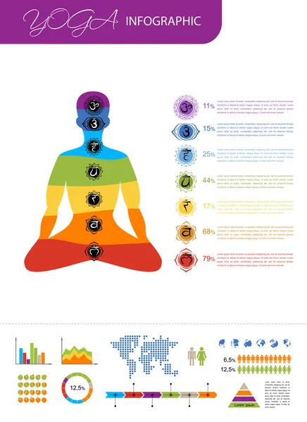 Infografía de yoga para tu diseño — Archivo Imágenes Vectoriales