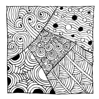 Zentangle süsleme, tasarım için kroki