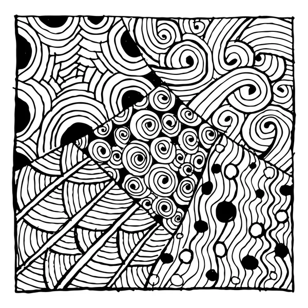 Adorno de Zentangle, boceto para su diseño — Vector de stock