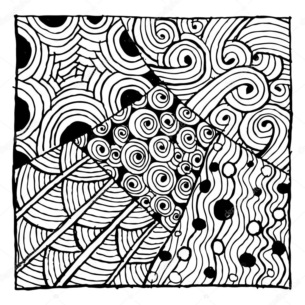 Zentangle ornament, sketch for your design Stock Illustration by ©Kudryashka 98474756