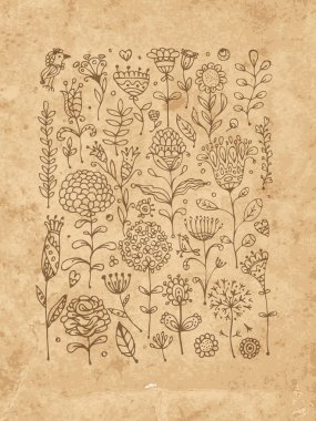 Çiçek desenli kroki tasarımınız için