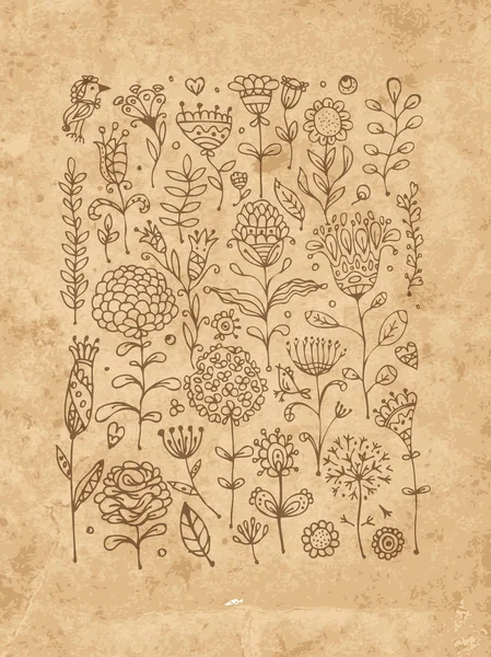 Blumenmusterskizze für Ihr Design — Stockvektor