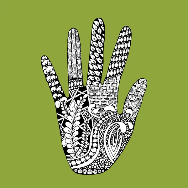 Floral palm, hand drawn zentangle style for our design — Stock Vector