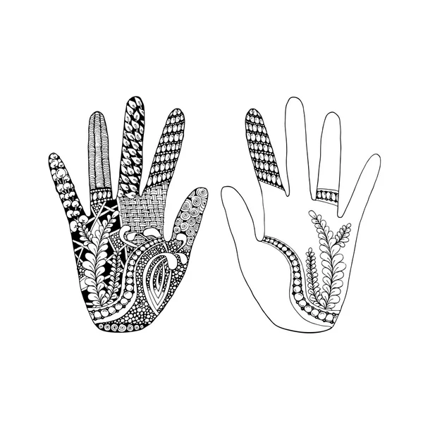 Květinové palm, ručně kreslenou zentangle styl pro naše design — Stockový vektor
