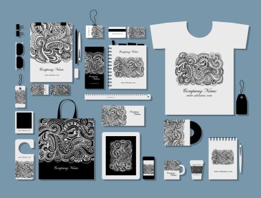 Kurumsal düz mock-up şablon, çiçek tasarım