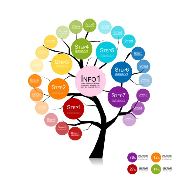 Árvore infográfica para o seu design — Vetor de Stock