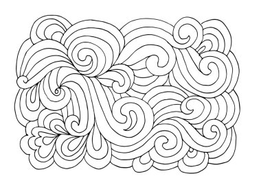 Soyut elle çizilmiş süsleme, tasarım için arka plan