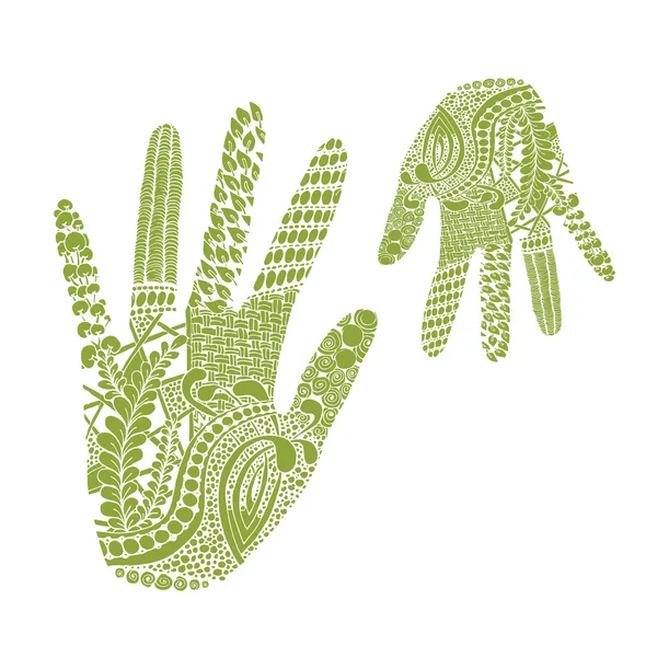 Květinové palm, ručně kreslenou zentangle styl pro naše design — Stockový vektor
