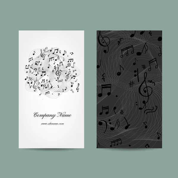 Επαγγελματική κάρτα με μουσική σχεδιασμό — Διανυσματικό Αρχείο