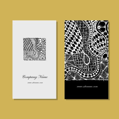 Kartvizit, zentangle süs tasarım