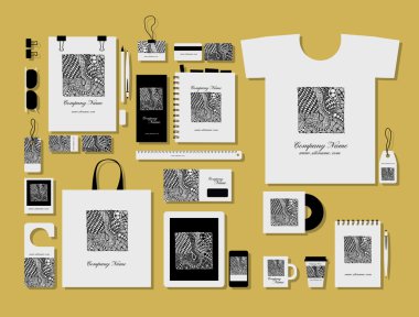 Kurumsal düz mock-up şablon, çiçek tasarım