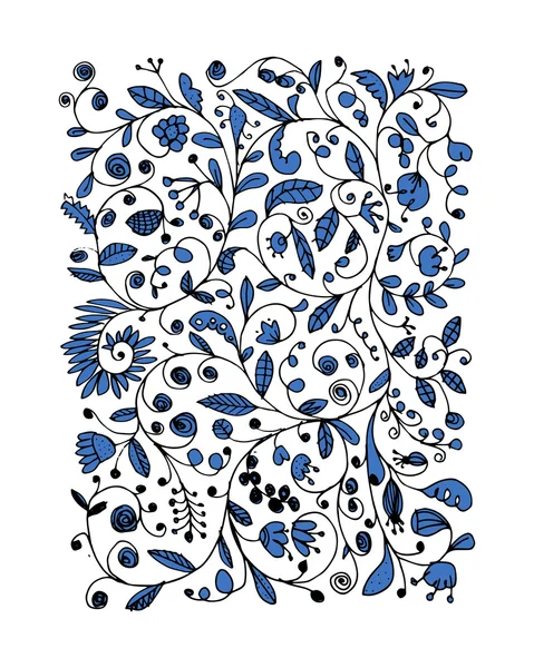 Patrón floral, boceto para su diseño — Archivo Imágenes Vectoriales