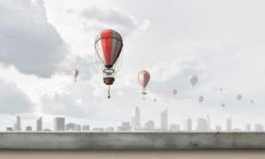 Kent üzerinde uçan aerostats