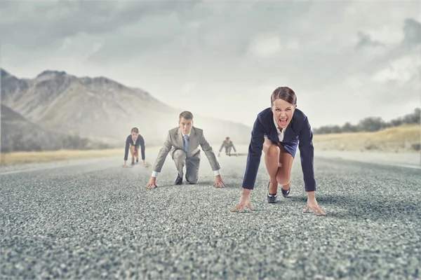 Business people running race — Stock Photo, Image