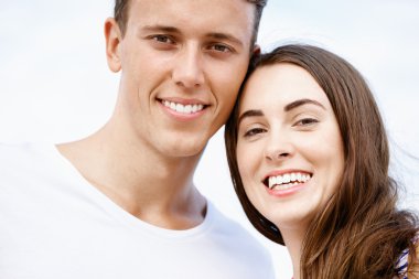 plaj romantik genç Çift