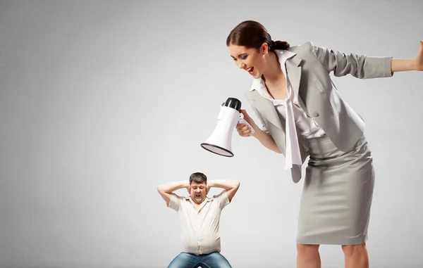 Aggression and humiliation in communication — Stock Photo, Image