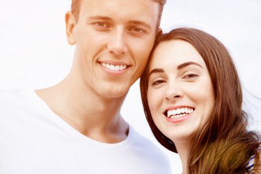 plaj romantik genç Çift