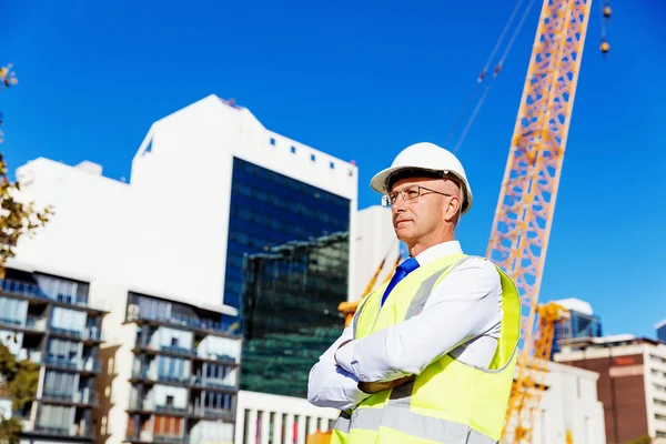 Ingeniero constructor en la obra — Foto de Stock