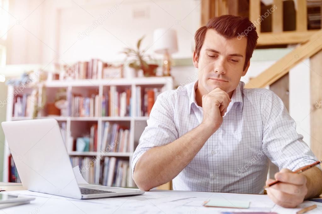 Male architect in office