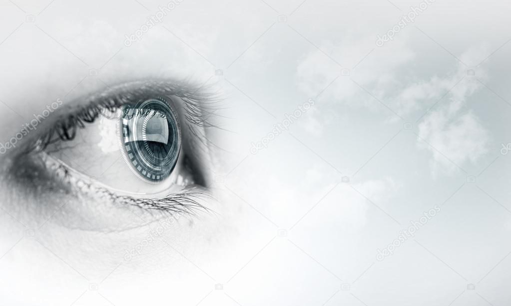Woman eye in sky