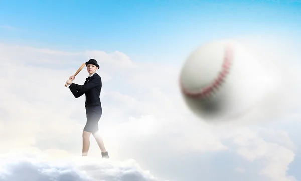 Treinamento de meninas de beisebol — Fotografia de Stock