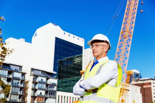 Ingeniero constructor en la obra — Foto de Stock