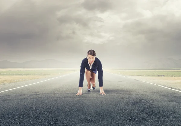 She is ready to run this race — Stock Photo, Image